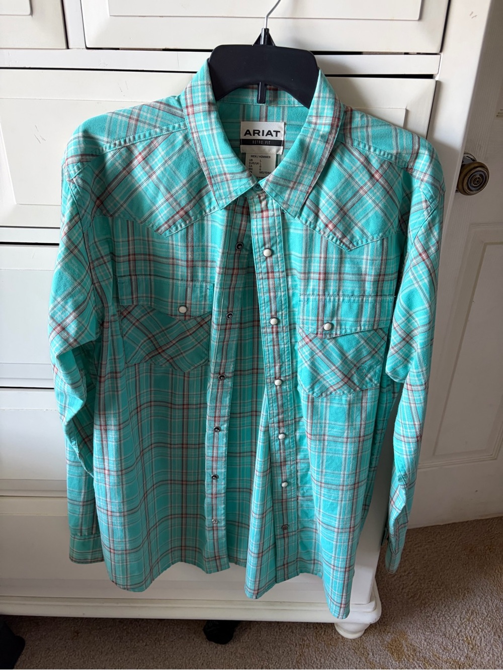 Ariat Retro Fit Pearl Snap Western Plaid Shirt Men’s L